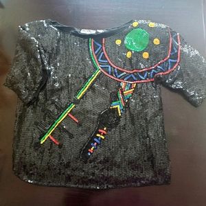 Vintage Scala sequins top 1980s /90s XL